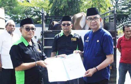 Jelang Idul Adha 1443 H, Bupati Poso Serahkan Tiga Sapi Kurban