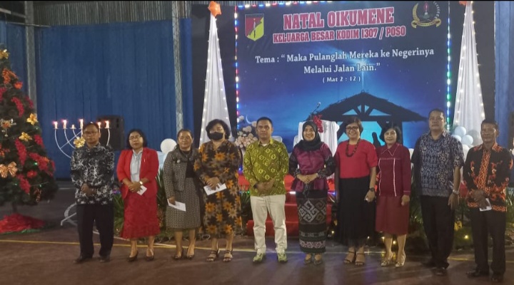 Keluarga Besar Kodim 1307/Poso Laksanaan Perayaan Natal Oikumene