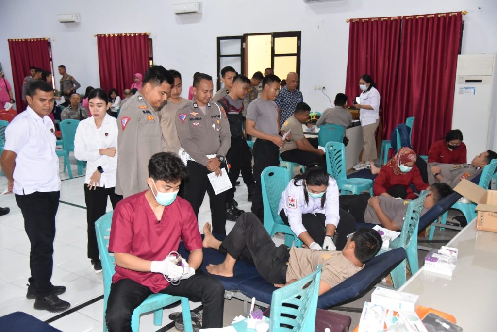 Sambut Hari Bhayangkara ke 78, Polres Morut Gelar Donor Darah