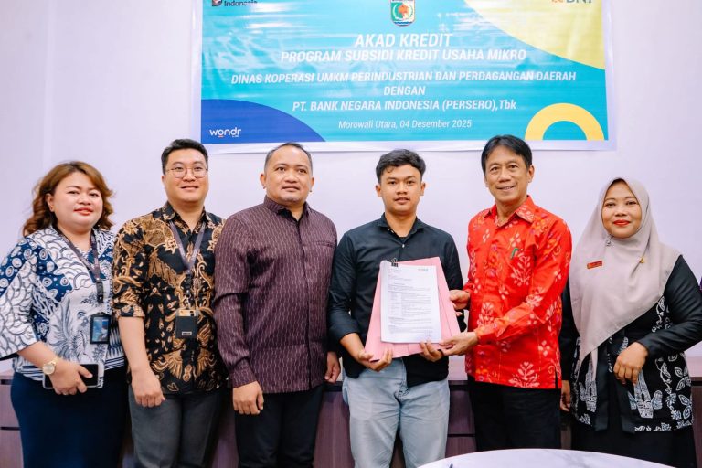 BNI Salurkan Kredit Bersubsidi Bunga Nol Persen untuk UMKM Morowali Utara